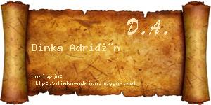 Dinka Adrián névjegykártya
